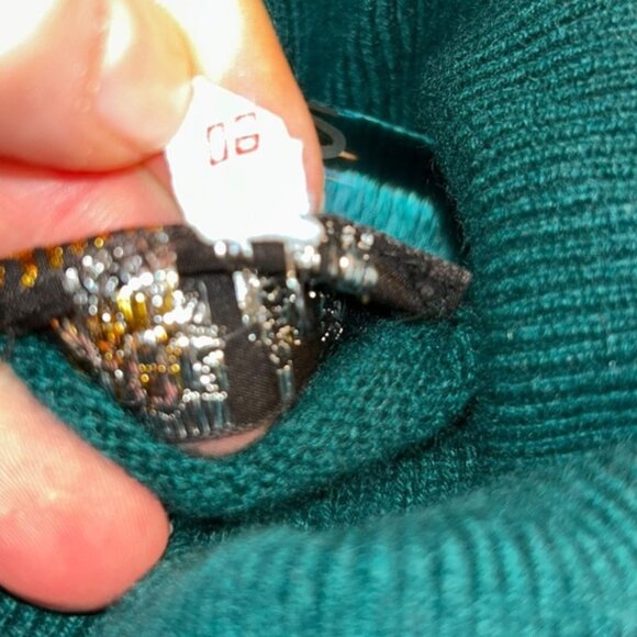 Snow Lotus Vintage 100% cashmere Forest green turtleneck sweater 90cm 36 bust M - Picture 2 of 4